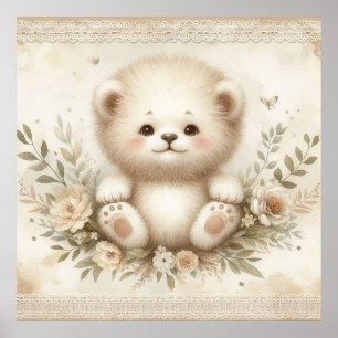 Blommig Babylejon Förskola Poster