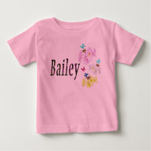 Blommig Bailey Namn Logotyp, T Shirt