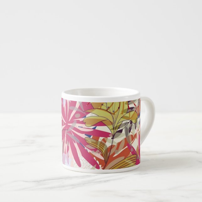 Blommig bakgrund 6 espressomugg (Framsida höger)