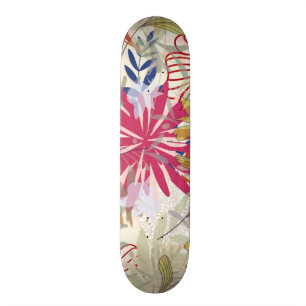 Blommig bakgrund 6 skateboard bräda 19,5 cm