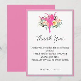 Blommig ballerinadansare födelsedag tackkort  inbjudningar