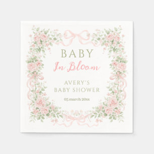 Blommig band baby i blomning flicka baby shower pappersservett