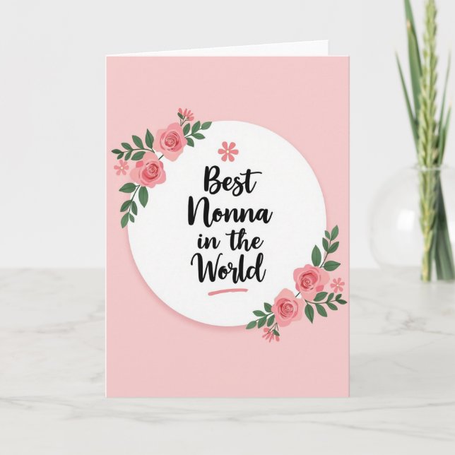 Blommig Bästa Mormor Kort (Framsida)