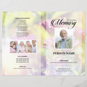 Blommig begravningsmall