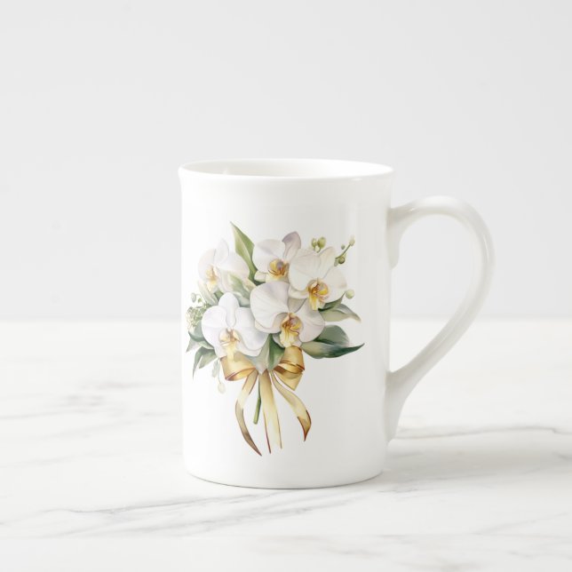 Blommig  benporslin mugg (Höger)