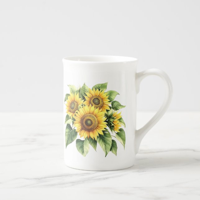 Blommig  benporslin mugg (Höger)