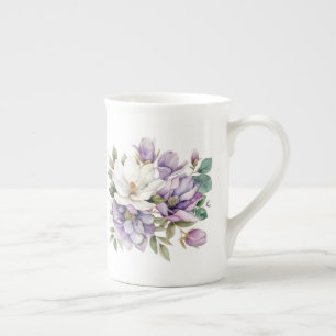 Blommig benporslin mugg