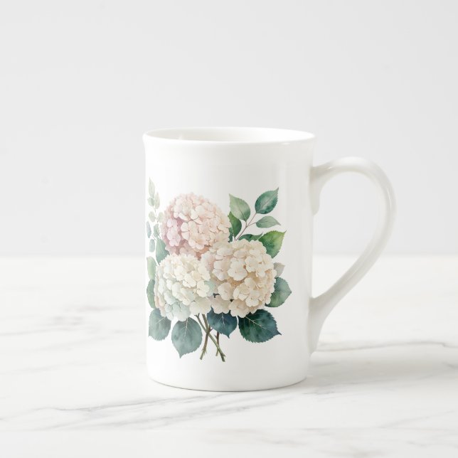 Blommig  benporslin mugg (Höger)