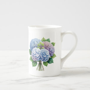 Blommig benporslin mugg