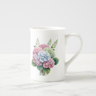 Blommig benporslin mugg
