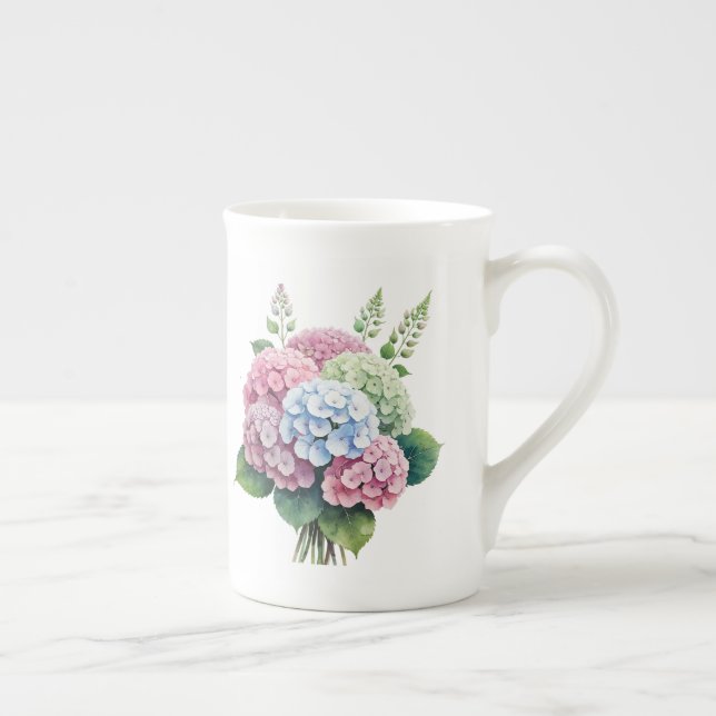 Blommig  benporslin mugg (Höger)