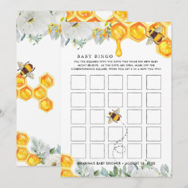 Blommig bikaka | Bebis Baby Shower Bingo Kort