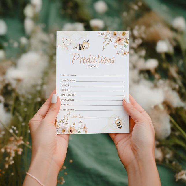 Blommig Bikuv Baby Shower Gissningskort Inbjudningar (Skapare uppladdad)