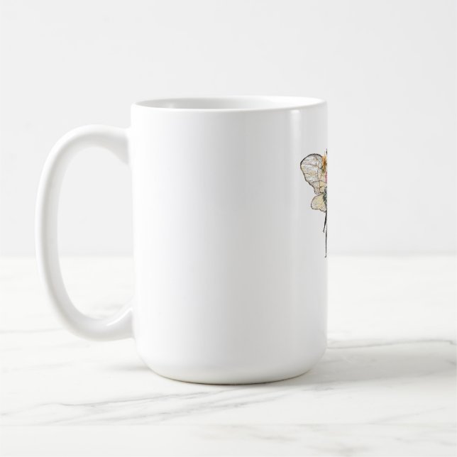 Blommig Bivildbloms-T-Shirt Kaffemugg (Vänster)