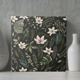 Blommig blad vattenfärg sömlöst blommigt mönster kakelplatta