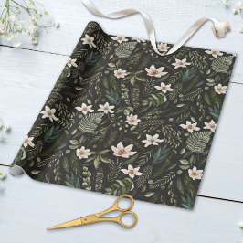 Blommig bladrik akvarell sömlös blommönster presentpapper
