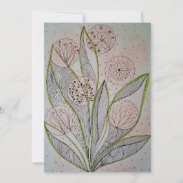 Blommig blandteknisk design platt kort