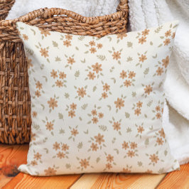 Blommig bohemisk beige cottagecore-stil kudde