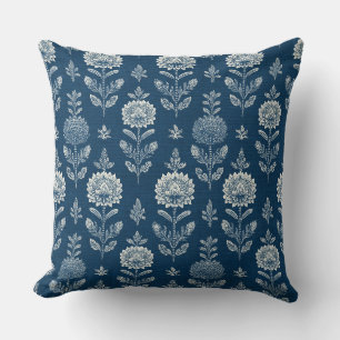 Blommig Boho Blå Kuddslang Kudde