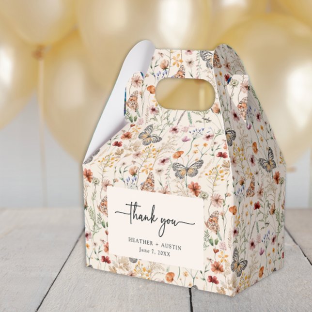 Blommig Boho Bröllopsgåva Box Presentaskar (Floral Boho Wedding Favor Box
)