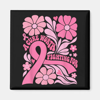 Blommig Boho Bröstcanceröverlevande Ett botemedel  Magnet
