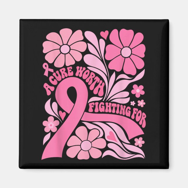 Blommig Boho Bröstcanceröverlevande Ett botemedel  Magnet (Framsidan)