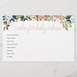 Blommig Boho Chic Baby Shower Lek önskar för Baby