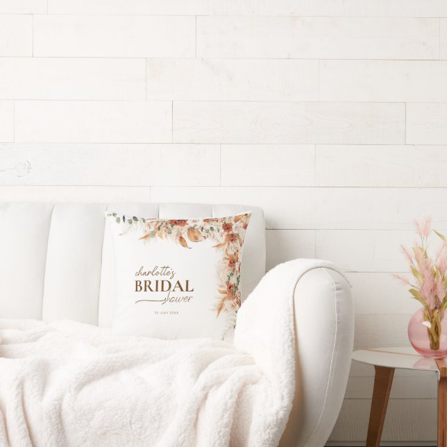 Blommig Boho chic Bröllops- och Brudgåvepresent Kudde (Soffa)