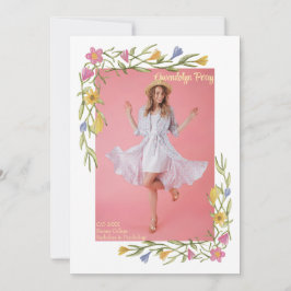 Blommig Boho College Examen Invitation Inbjudningar