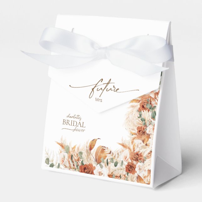 Blommig Boho Framtida Fru Bröllopsdusch Presentaskar (Framsidan Sidan)