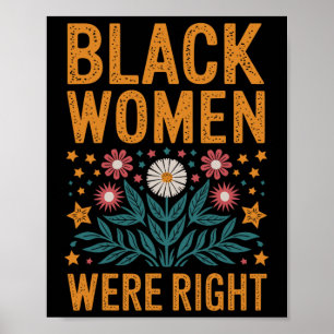 Blommig Boho Motstånd Anti Trump Svarta Kvinnor Va Poster