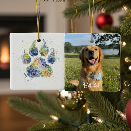 Blommig Boho Rosa Ros Hundmamma Husdjursälskare Pr Julgransprydnad Keramik