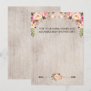 Blommig Boho Rustik Bebis Baby Shower Tacksamhetsk Inbjudningar