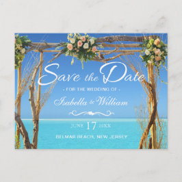 Blommig Boho sommar strand bröllop spara datum Meddelande Vykort