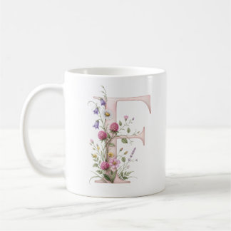 Blommig Bokstav F Vildblommig Mugg