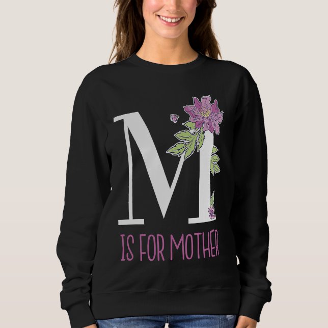 Blommig bokstavsframställning M är för mor T Shirt (Framsida)