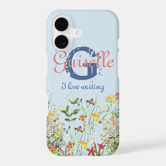 Blommig Botanisk Örtmonogram Namn Mall