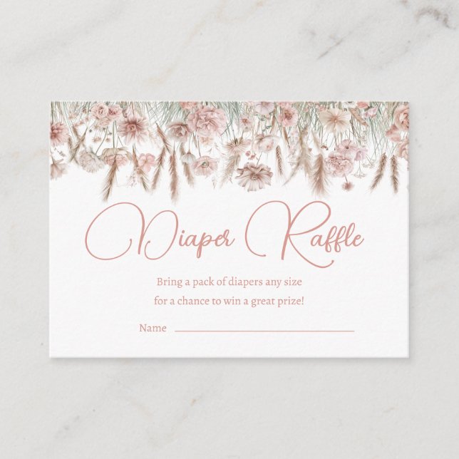 Blommig Botanisk Pampasgräs Spelkort Tilläggskort (Framsida)