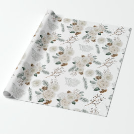 Blommig botanisk presentpapper