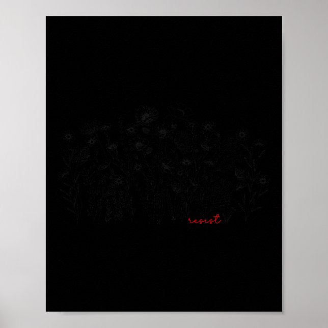 Blommig Botanisk Protest Liberal Motstå  Poster (Framsidan)