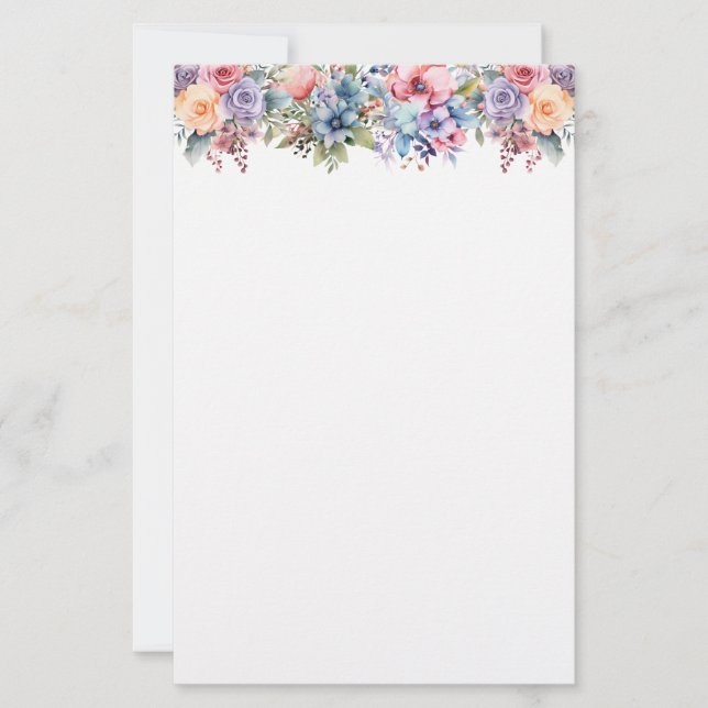 Blommig brevpapperspapper brevpapper (Framsida)