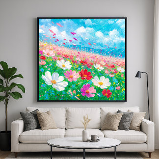 Blommig bris - Målarstil konst Poster