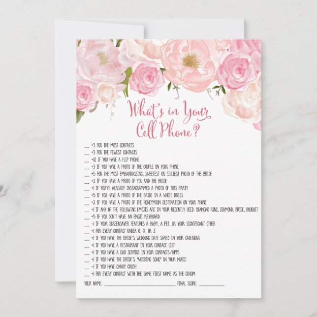 Blommig bröllopsdusch mobilspel (Framsida)