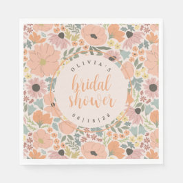 Blommig bröllopsdusch pappersservett