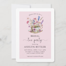 Blommig bröllopsdusch teparty-inbjudan inbjudningar