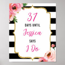 Blommig bröllopsfest dagar till jag gör-tecken