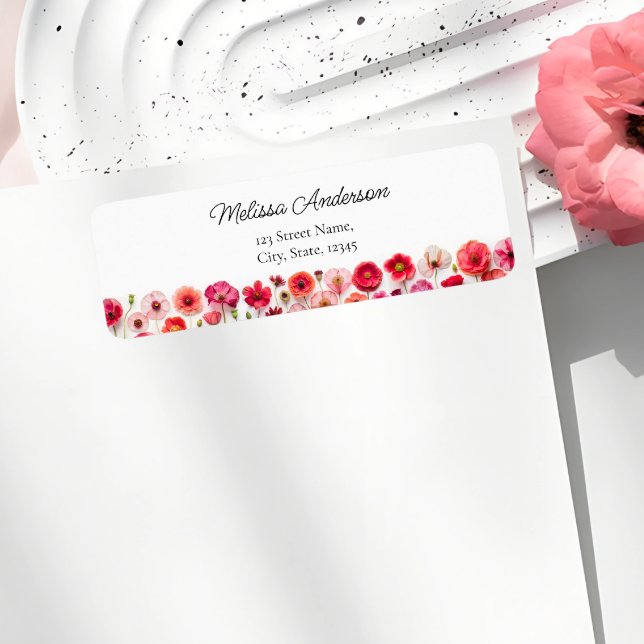 Blommig Bröllopsfest gåva tillbaka Returadress Etikett (Skapare uppladdad)