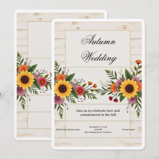 Blommig bröllopsinbjudan – Elegant & Enkel Inbjudningar