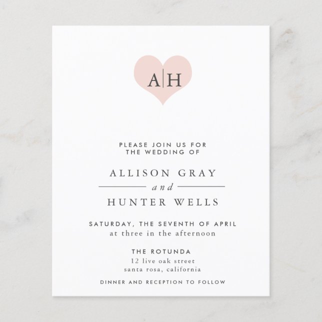 Blommig bröllopsinbjudan flygblad (Framsidan)