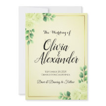 Blommig bröllopsinbjudan mall | Redigerbar text